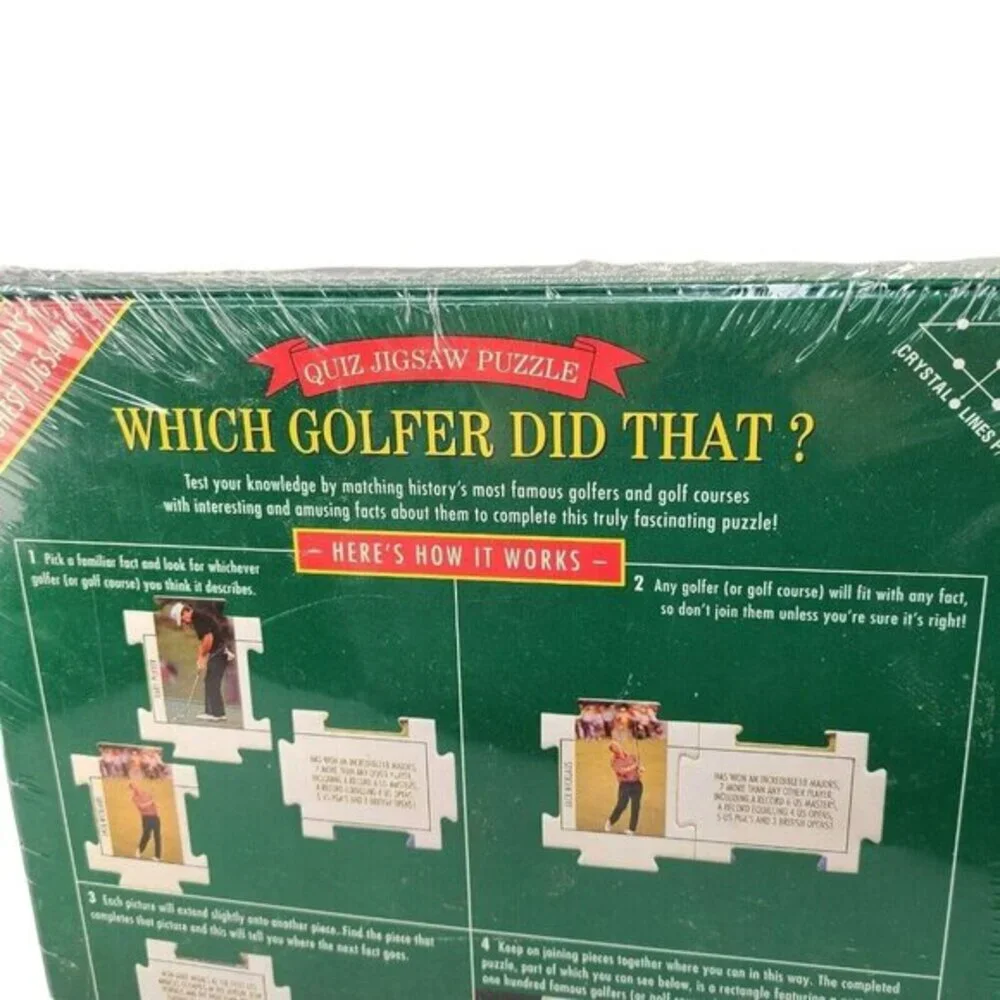 Golf Trivia Quiz Jigsaw Puzzle Which Golfer Did That Factory Sealed 1995 Vintage